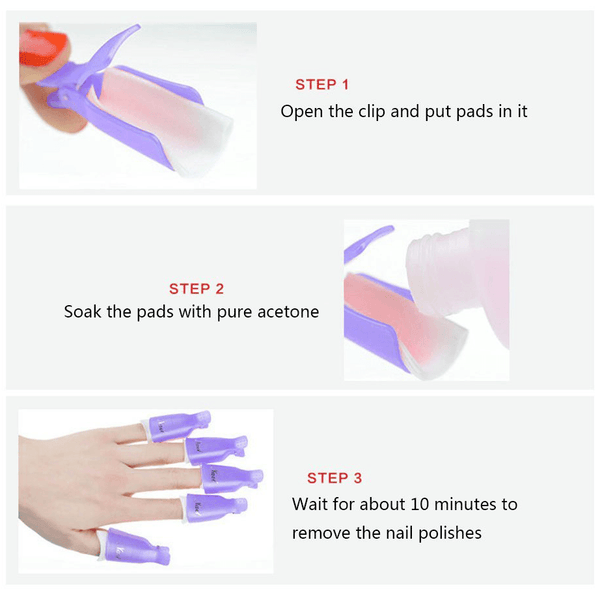 Gel Nail Polish Remover Clips (10 PCS)