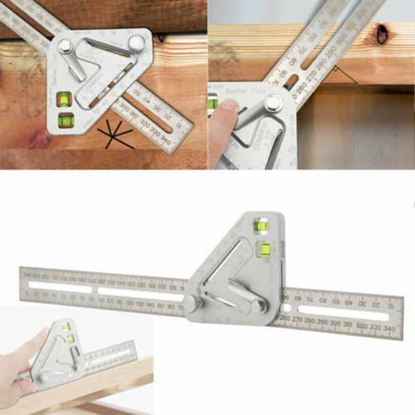 Multi-Functional Woodworking Ruler, Square Ruler, Level Ruler, Triangle Ruler