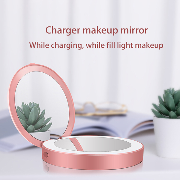 Portable Folding Led Charger Cosmetic Mirror With Lamp