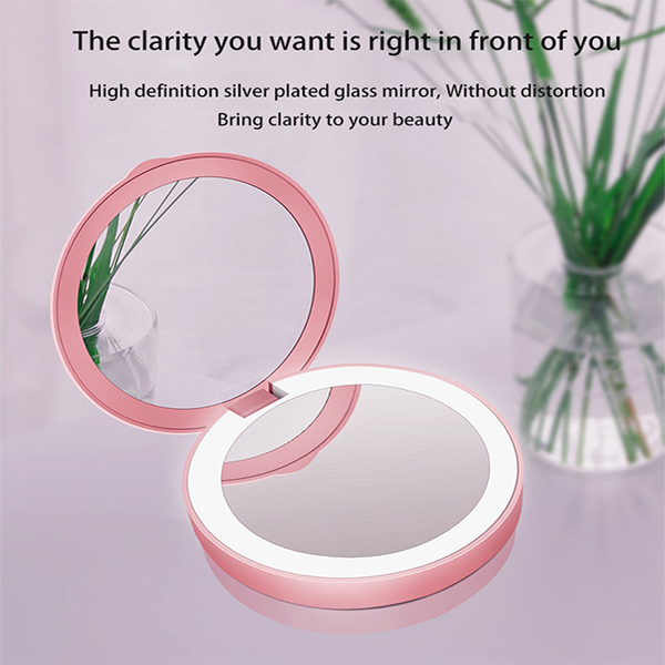 Portable Folding Led Charger Cosmetic Mirror With Lamp