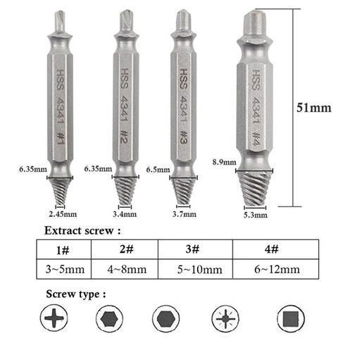 Hex Shank Screw Remover(1 Set)