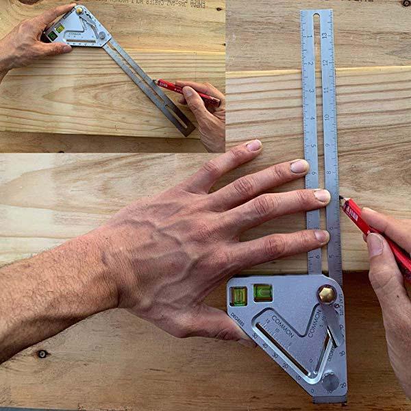 Multi-Functional Woodworking Ruler, Square Ruler, Level Ruler, Triangle Ruler