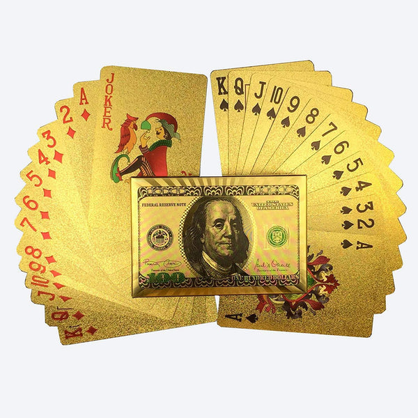 24k Gold Foil Playing Poker